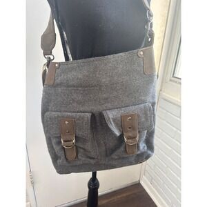 MO & CO Wool Blend Cross Body Messenger Bag gorpcore travel workwear streetwear